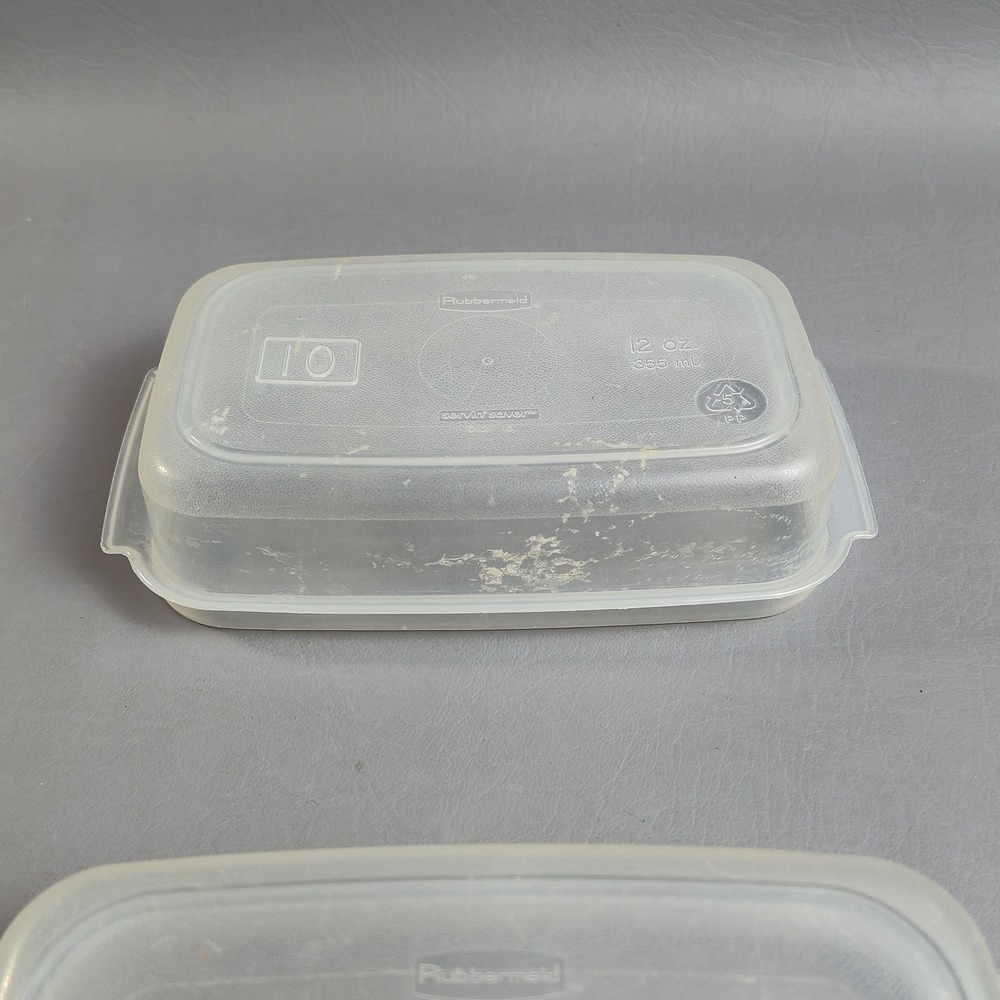 Rubbermaid Servin Saver Lot Of 3- (2) #10 12 Oz & #10 17 Cup Almond Rectangle - Picture 14 of 16